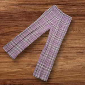 Cascade Fabrics Vintage Wool Pink And Brown Paid Pants